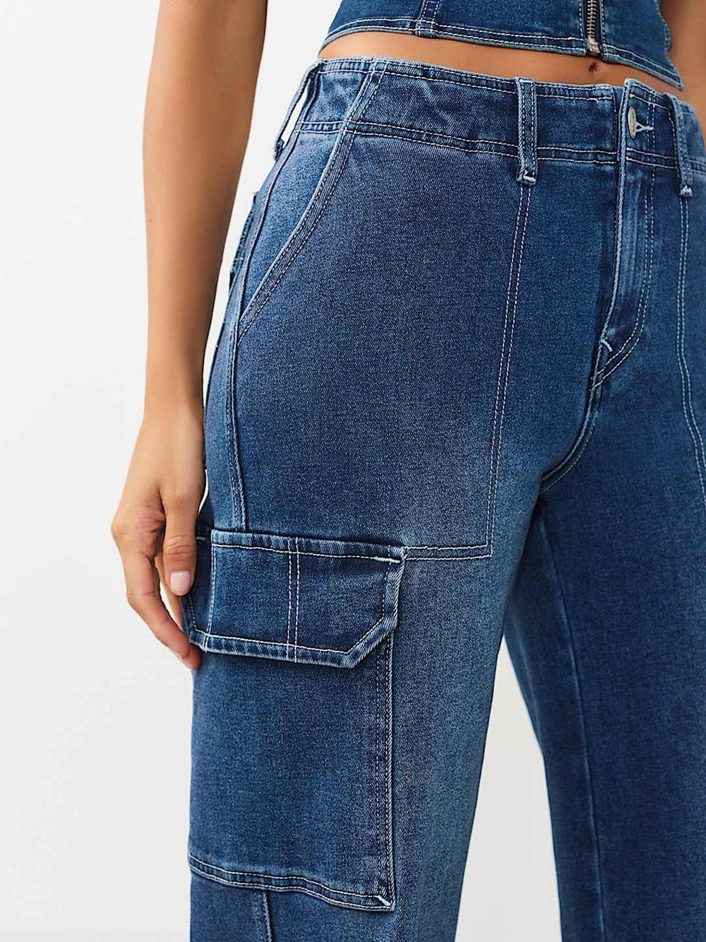 True Religion Denim Cargo Straight Pant Jeans Utility | Carpenter Sz 25 - Picture 4 of 12
